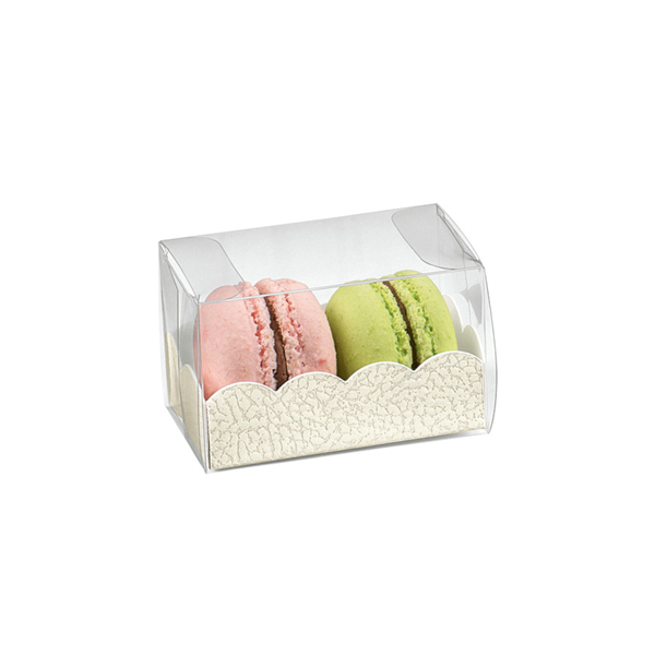 Garcia de pou ESTUCHES MACARONS + BASES CARTULINA 8x5x5 CM TRANSPARENTE PET (200 UNID.)