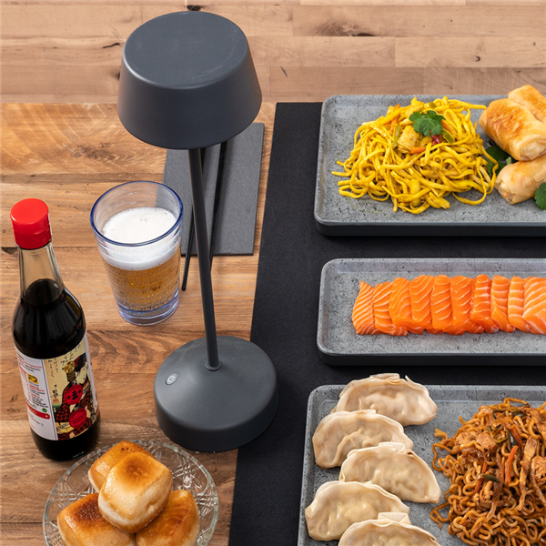 Garcia De Pou LÁMPARA LED INALÁMBRICA + DIMMER 4000 MAH Ø 11x32 CM GRIS METAL (1 UNID.)