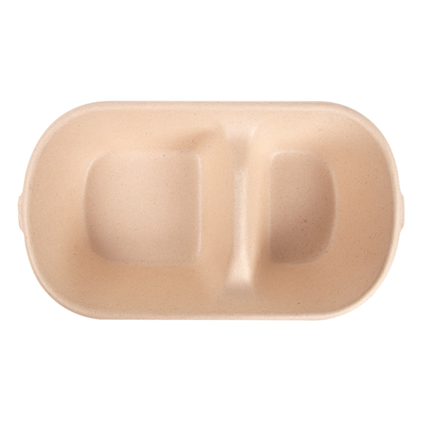 Garcia De Pou LUNCH BOXES 2 COMPART. 'BIONIC' 850 ML 23 5x13 1x4 6 CM NATURAL BAGAZO (500 UNID.)