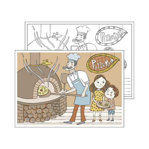 Garcia de pou MANTELINES COLOREAR "PIZZA" 100 G/M2 31x43 CM CUATRICROMÍA CELULOSA (1000 UNID.)