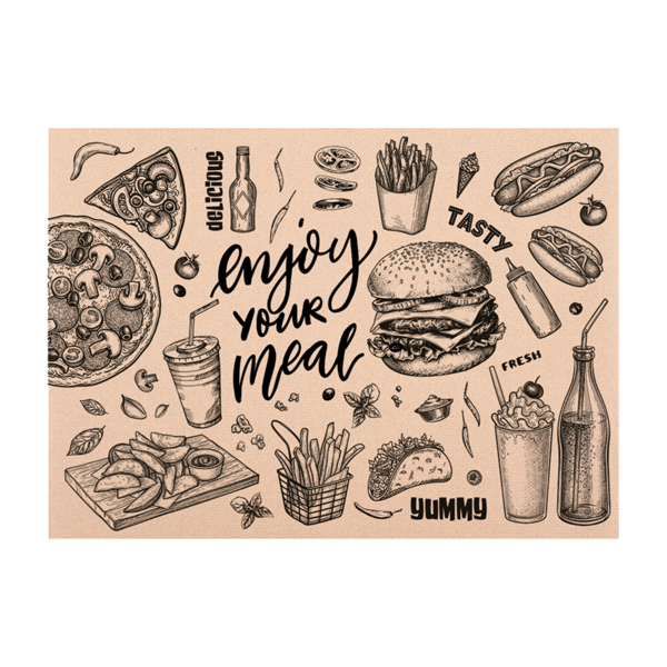 Garcia de pou MANTELINES 'FAST FOOD' 115 G/M2 30x42 CM NATURAL KRAFT (1000 UNID.)