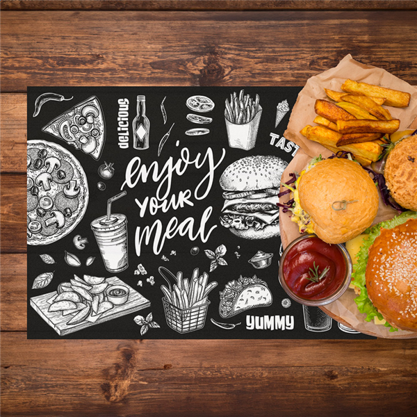 Garcia De Pou MANTELINES 'FAST FOOD' 120 G/M2 30x42 CM NEGRO/BLANCO CELULOSA (1000 UNID.)