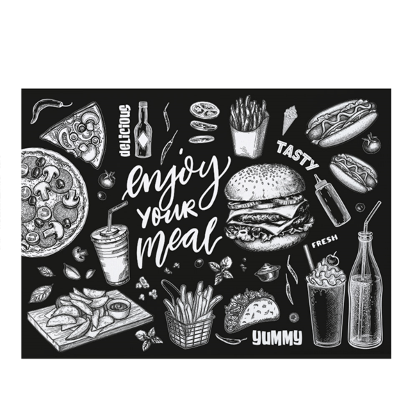 Garcia de pou MANTELINES 'FAST FOOD' 120 G/M2 30x42 CM NEGRO/BLANCO CELULOSA (1000 UNID.)