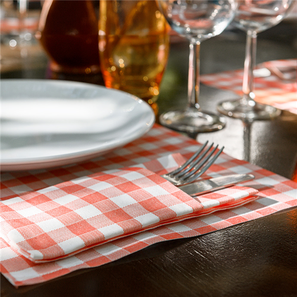 Garcia De Pou MANTELINES 'LIKE LINEN - VICHY' 70 G/M2 30x40 CM ROJO SPUNLACE (800 UNID.)