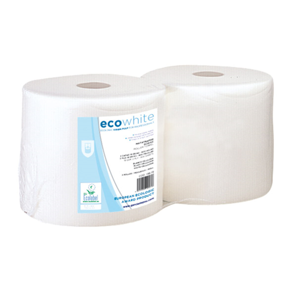 Garcia de pou MATATRAPOS ECOLABEL 2 CAPAS - 900 HOJAS 19 G/M2 Ø26x24 CM BLANCO TISSUE (2 UNID.)