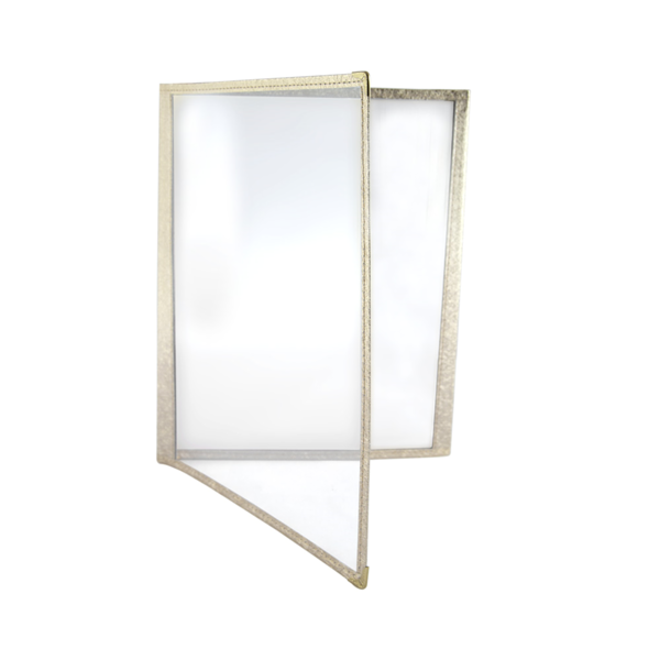 Garcia de pou MENÚ "AMERICANO" DIN-A4 2 CUERPOS ORO PVC (1 UNID.)