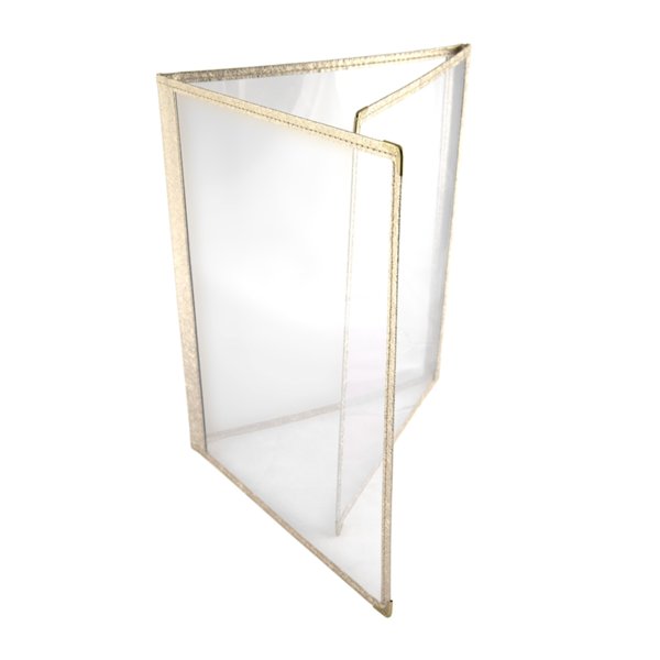 Garcia de pou MENÚ "AMERICANO" DIN-A4 3 CUERPOS ORO PVC (1 UNID.)