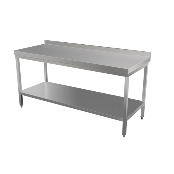 Garcia de pou MESA TRABAJO CON DOSEL 2 NIVELES 120x70 CM PLATEADO INOX (1 UNID.)