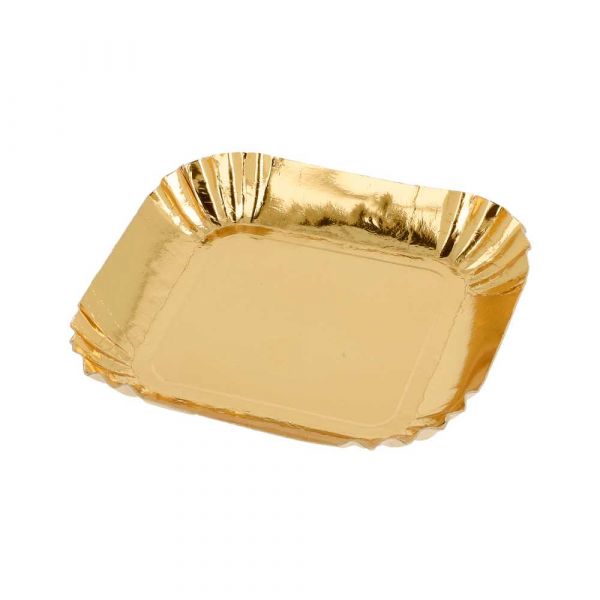 Garcia de pou MINI BANDEJAS 325 G/M2 6 5x6 5 CM ORO CARTÓN (100 UNID.)