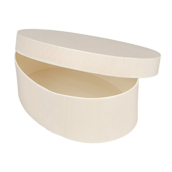 Garcia De Pou MINI CAJA OVAL CON TAPA 16x10 5x5 CM NATURAL MADERA (20 UNID.)