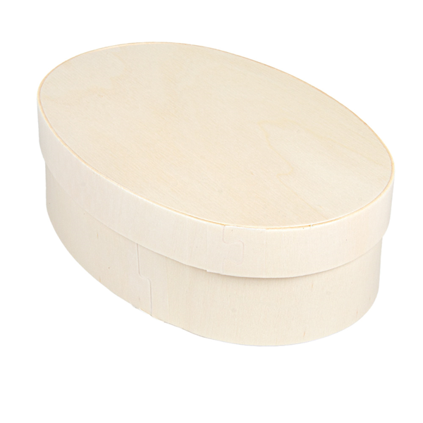 Garcia de pou MINI CAJA OVAL CON TAPA 16x10 5x5 CM NATURAL MADERA (20 UNID.)