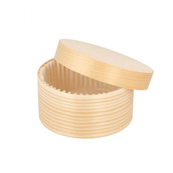Garcia de pou MINI CAJITAS CILÍNDRICAS + TAPA Y CÁPSULA Ø 8x4 CM NATURAL MADERA (200 UNID.)