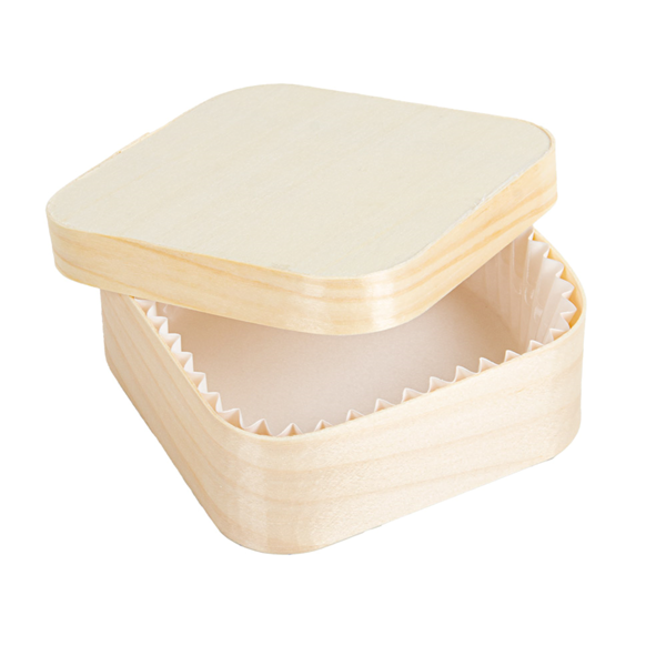 Garcia De Pou MINI CAJITAS CUADRADAS + TAPA Y CÁPSULA 11x11x4 CM NATURAL MADERA (200 UNID.)