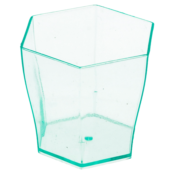 Garcia De Pou MINI RECIPIENTES REUTILIZABLES HEXAGONALES 60 ML 4 7x4 6 CM VERDE AGUA PS (864 UNID.)