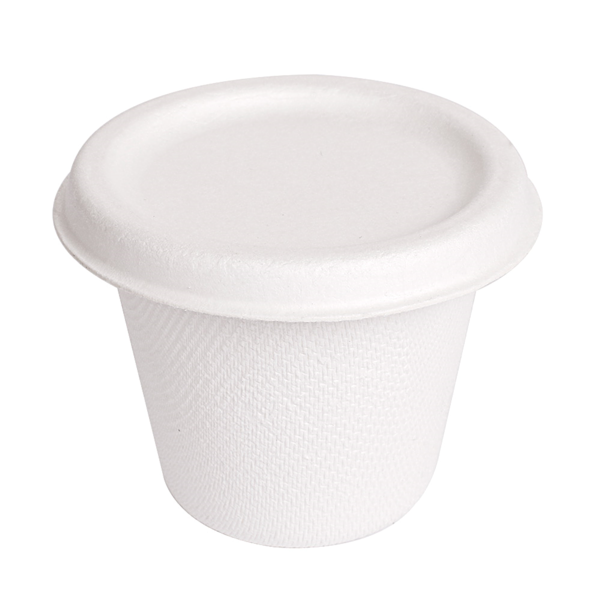 Garcia de pou MINI TARRINAS + TAPAS 'BIONIC' 90 ML Ø 6 2x5 2+0 7 CM BLANCO BAGAZO (1000 UNID.)
