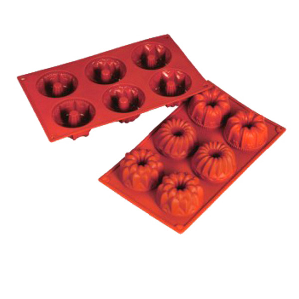 Garcia de pou MOLDE BRIOCHETTE Ø 7 5x4 CM 17 5x30 CM ROJO SILICONA (1 UNID.)