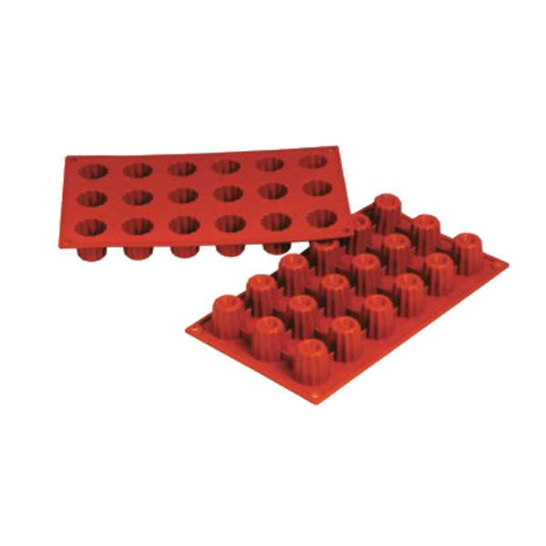Garcia de pou MOLDE CANNELÉ Ø 3 5x3 5 CM 17 5x30 CM ROJO SILICONA (1 UNID.)