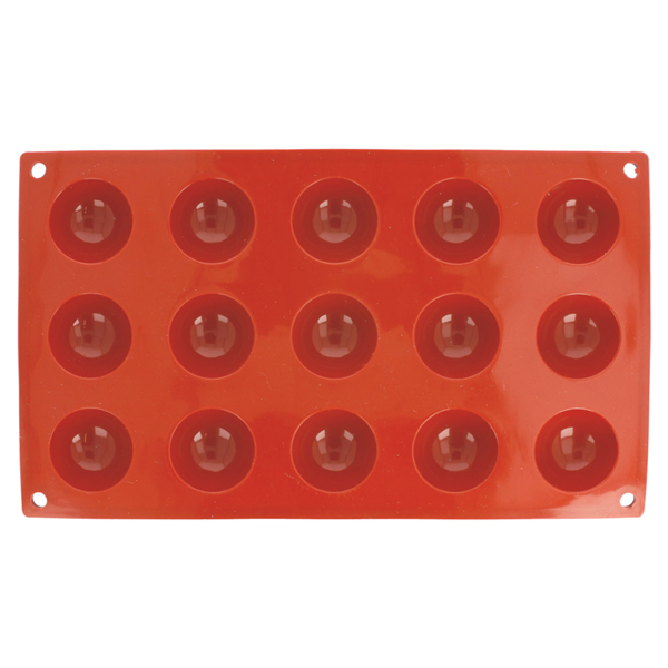 Garcia De Pou MOLDE SEMIESFERA Ø 4x2 CM 17 5x30 CM ROJO SILICONA (1 UNID.)