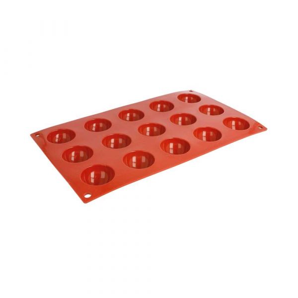Garcia de pou MOLDE SEMIESFERA Ø 4x2 CM 17 5x30 CM ROJO SILICONA (1 UNID.)