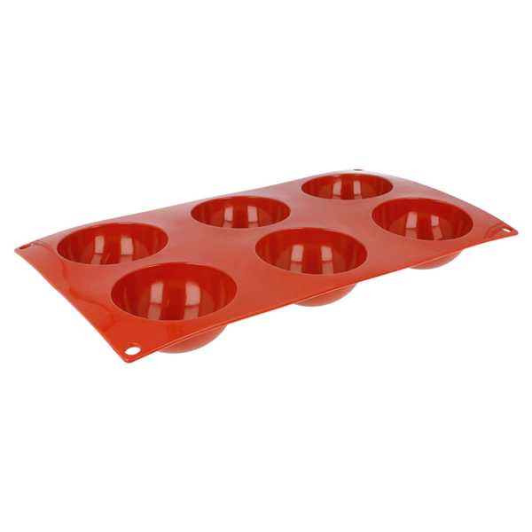 Garcia De Pou MOLDE SEMIESFERA Ø 7x3 5 CM 17 5x30 CM ROJO SILICONA (1 UNID.)