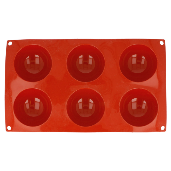 Garcia De Pou MOLDE SEMIESFERA Ø 7x3 5 CM 17 5x30 CM ROJO SILICONA (1 UNID.)