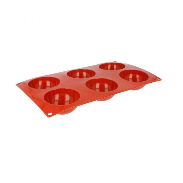 Garcia de pou MOLDE SEMIESFERA Ø 7x3 5 CM 17 5x30 CM ROJO SILICONA (1 UNID.)