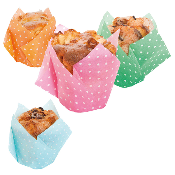 Garcia de pou MUFFIN CUPS 'TULIP - POLKA' 50 G/M2 15x15 CM SURTIDO CELULOSA (1000 UNID.)