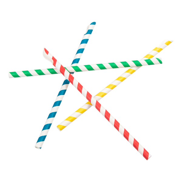 Garcia De Pou PAJITAS A RAYAS CON CUCHARA 'PAPER' Ø0 8x21 CM SURTIDO PAPEL (1000 UNID.)