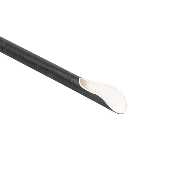 Garcia De Pou PAJITAS CON CUCHARA 'PAPER' Ø 0 8x21 CM NEGRO PAPEL (1000 UNID.)