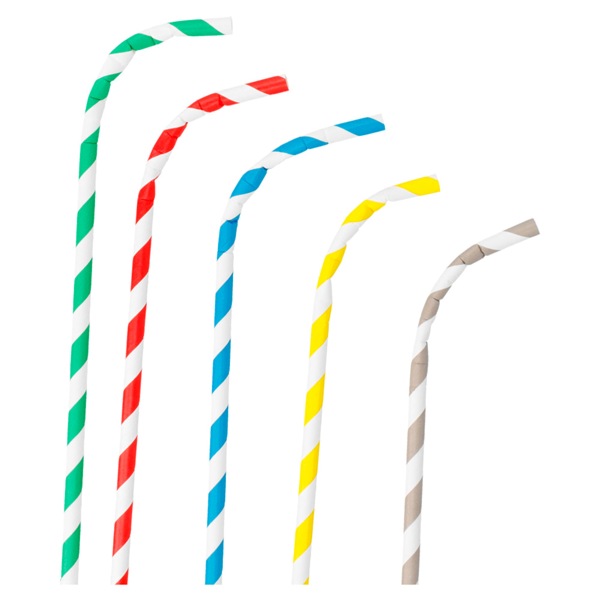 Garcia De Pou PAJITAS FLEXIBLES A RAYAS ENFUNDADAS 'PAPER' Ø0 60x23 CM SURTIDO PAPEL (3000 UNID.)