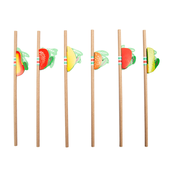 Garcia De Pou PAJITAS "FRUTAS" Ø0 60x23 CM NATURAL KRAFT (100 UNID.)