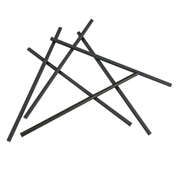 Garcia De Pou PAJITAS RECTAS 'PAPER' Ø0 60x20 CM NEGRO PAPEL (3000 UNID.)