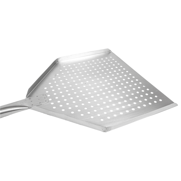 Garcia De Pou PALA DE PIZZA PERFORADA CANTOS AFILADOS 31x32x96 CM PLATEADO ALUMINIO (1 UNID.)