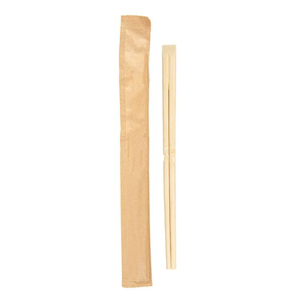 Garcia De Pou PALILLOS CHINOS ENFUNDADOS KRAFT 20 CM NATURAL BAMBÚ (100 UNID.)
