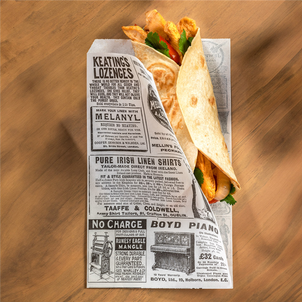 Garcia De Pou PAPEL ANTIGRASAS ABIERTO 2 LADOS CRÊPES & TACOS 'TIMES' 35 G/M2 13x22 CM BLANCO PERG. ANTIGRASAS (500 UNID.)