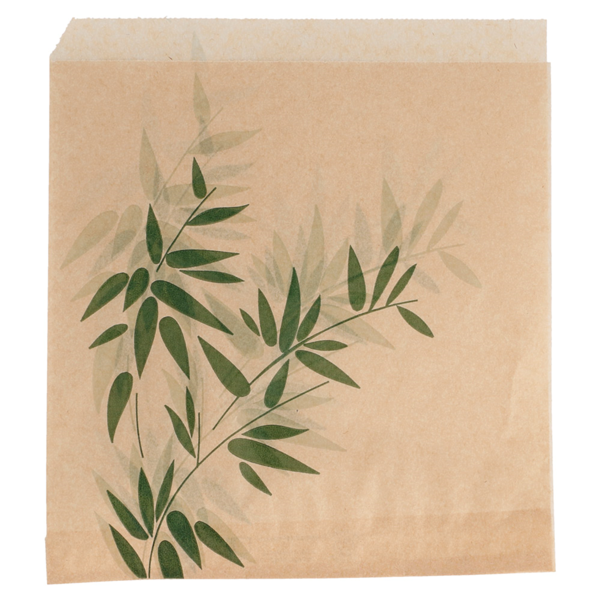 Garcia De Pou PAPEL ANTIGRASAS ABIERTO 2 LADOS FAST FOOD 'FEEL GREEN' 34 G/M2 16x16 5 CM NATURAL PERG. ANTIGRASAS (500 UNID.)