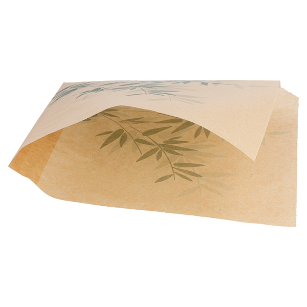 Garcia De Pou PAPEL ANTIGRASAS ABIERTO 2 LADOS FAST FOOD 'FEEL GREEN' 34 G/M2 16x16 5 CM NATURAL PERG. ANTIGRASAS (500 UNID.)
