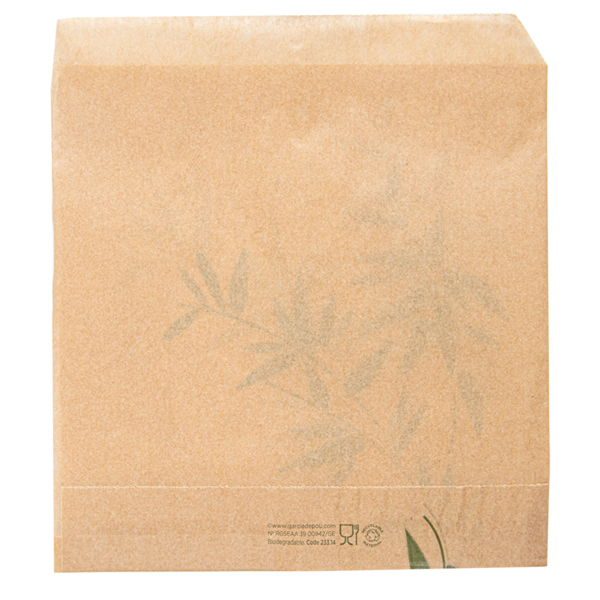 Garcia De Pou PAPEL ANTIGRASAS ABIERTO 2 LADOS FAST FOOD 'FEEL GREEN' 34 G/M2 13x14 CM NATURAL PERG. ANTIGRASAS (1000 UNID.)