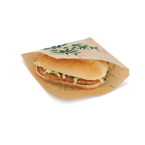 Garcia De Pou PAPEL ANTIGRASAS ABIERTO 2 LADOS FAST FOOD 'FEEL GREEN' 34 G/M2 13x14 CM NATURAL PERG. ANTIGRASAS (1000 UNID.)