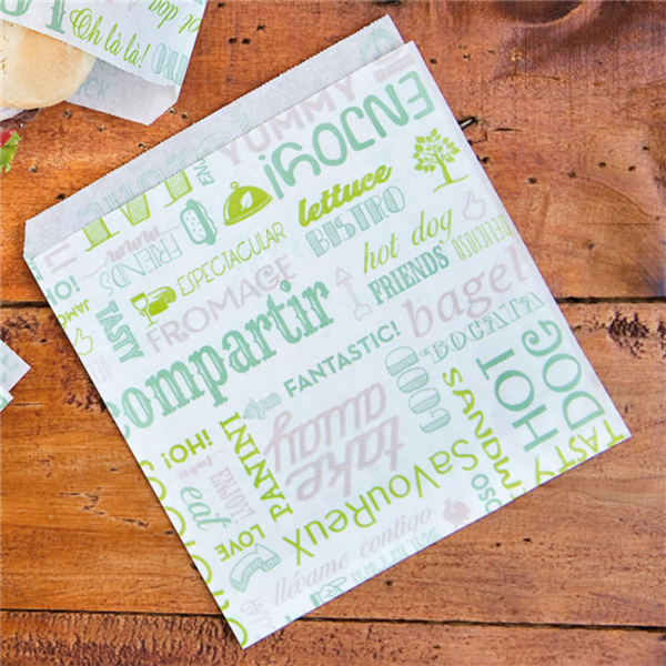 Garcia De Pou PAPEL ANTIGRASAS ABIERTO 2 LADOS FAST FOOD 'PAROLE' 35 G/M2 17x18 CM BLANCO PERG. ANTIGRASAS (500 UNID.)