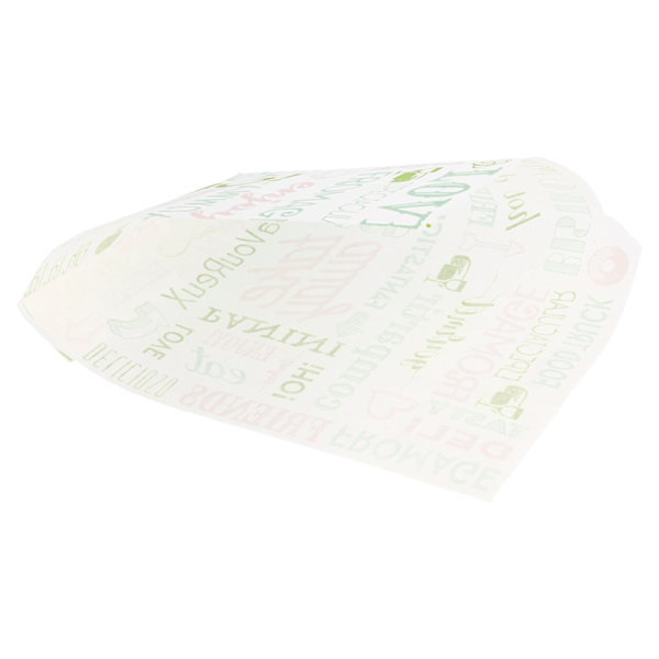 Garcia De Pou PAPEL ANTIGRASAS ABIERTO 2 LADOS FAST FOOD 'PAROLE' 35 G/M2 13x14 CM BLANCO PERG. ANTIGRASAS (1000 UNID.)