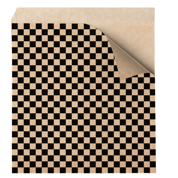 Garcia de pou PAPEL ANTIGRASAS ABIERTO 2 LADOS FAST FOOD PFAS FREE NEGRO 'FITIPALDI' 38 G/M2 13x14 CM NATURAL PERG. ANTIGRASAS (1000 UNID.)