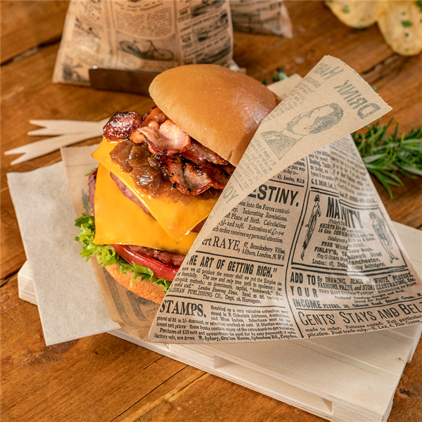 Garcia De Pou PAPEL ANTIGRASAS ABIERTO 2 LADOS FAST FOOD 'TIMES' 34 G/M2 23x25 5 CM NATURAL PERG. ANTIGRASAS (500 UNID.)