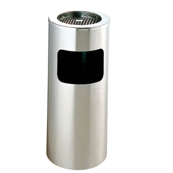 Garcia de pou PAPELERA/CENICERO CILÍNDRICA Ø 25x60 5 CM PLATEADO INOX (1 UNID.)