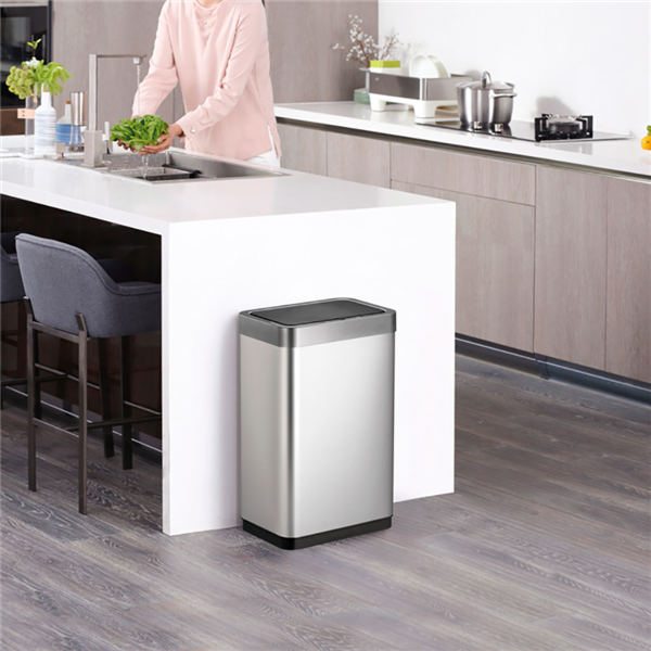 Garcia De Pou PAPELERA CON SENSOR DE MOVIMIENTO 47L 27 9x46 9x64 7 CM PLATEADO INOX (1 UNID.)