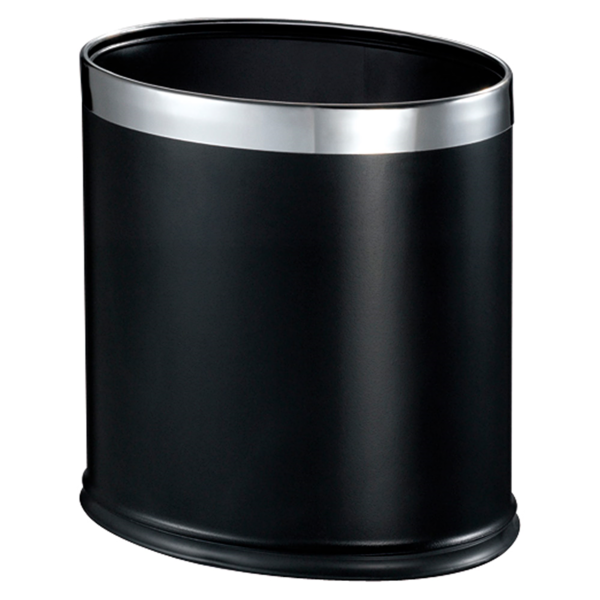 Garcia de pou PAPELERA HABITACIONES OVAL 'DELUXE' 9 L 26x19x27 CM NEGRO INOX (1 UNID.)