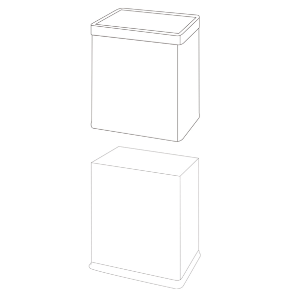 Garcia De Pou PAPELERA HABITACIONES RECTANGULAR 'DELUXE' 9 L 22 5x16 5x27 CM PLATEADO INOX (1 UNID.)