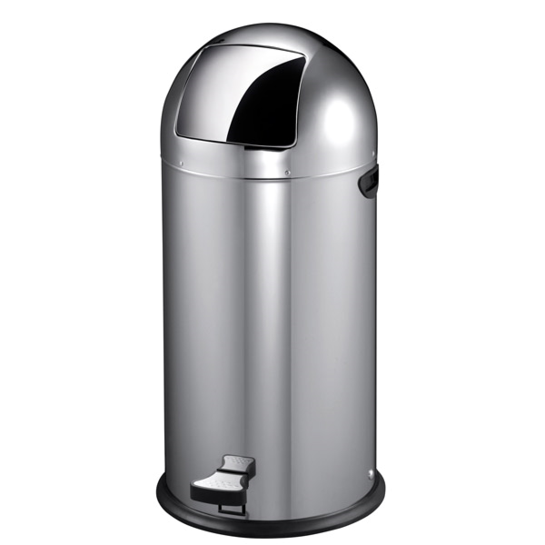 Garcia de pou PAPELERA PUSH CON PEDAL 22 L Ø 33x63 CM PLATEADO INOX (1 UNID.)