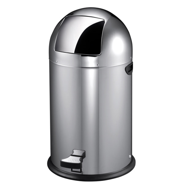 Garcia de pou PAPELERA PUSH CON PEDAL 40 L Ø 38x74 CM PLATEADO INOX (1 UNID.)