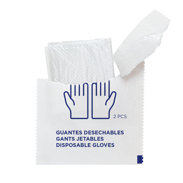 Garcia De Pou PAR DE GUANTES ENFUNDADOS INDIVIDUALMENTE 26 5x14 CM TRANSPARENTE PE (500 UNID.)